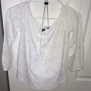 White Off shoulder sleeved top